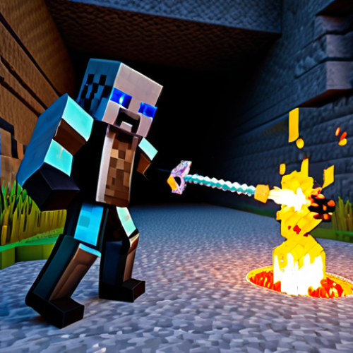 Home 23 Enderman Battle Strategy**
"A Minecraft player, fully clothed in iron armor, bravely fighting an Enderman in a cave. The scene includes torches for lighting and a bucket of water nearby. Perfect anatomy, correct proportions, safe for work, appropriate content, family-friendly, professional"
**
