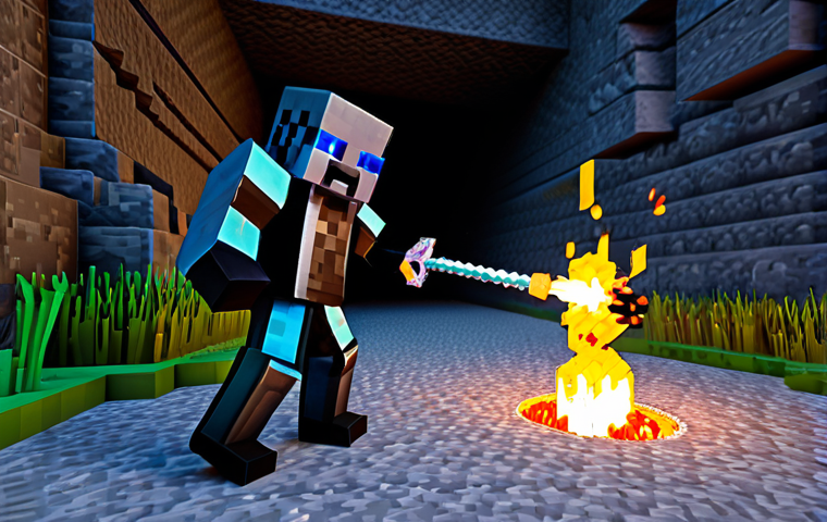 Enderman Battle Strategy**
"A Minecraft player, fully clothed in iron armor, bravely fighting an Enderman in a cave. The scene includes torches for lighting and a bucket of water nearby. Perfect anatomy, correct proportions, safe for work, appropriate content, family-friendly, professional"
**
