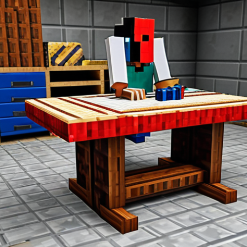 Home 22 **
"A skilled craftsman meticulously assembling a redstone contraption in a Minecraft workshop. Fully clothed, appropriate attire, tools scattered around the workbench, safe for work, perfect anatomy, natural proportions, professional digital art, high quality, family-friendly."
**
